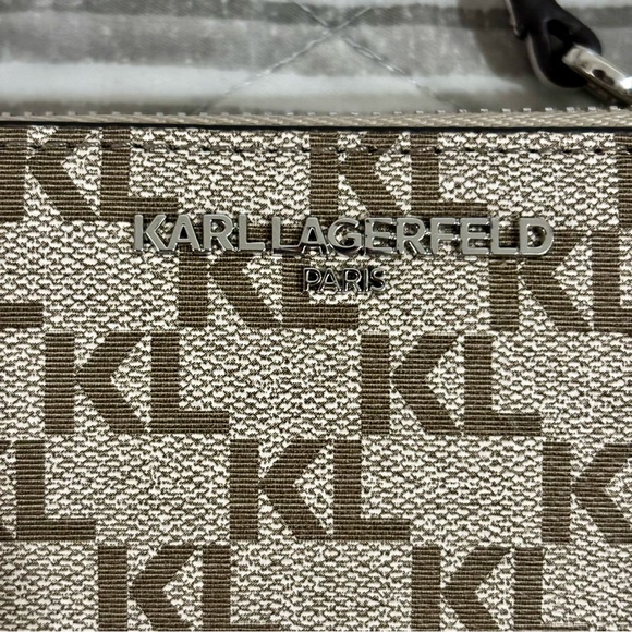 Karl Lagerfeld Paris SLG Crossbody Beige Taupe Handbag - Picture 4 of 15